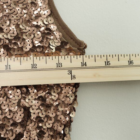 Amber Blue Gold Metallic Sequin Cocktail Party Bodycon Mini Dress Size Medium - Picture 7 of 9